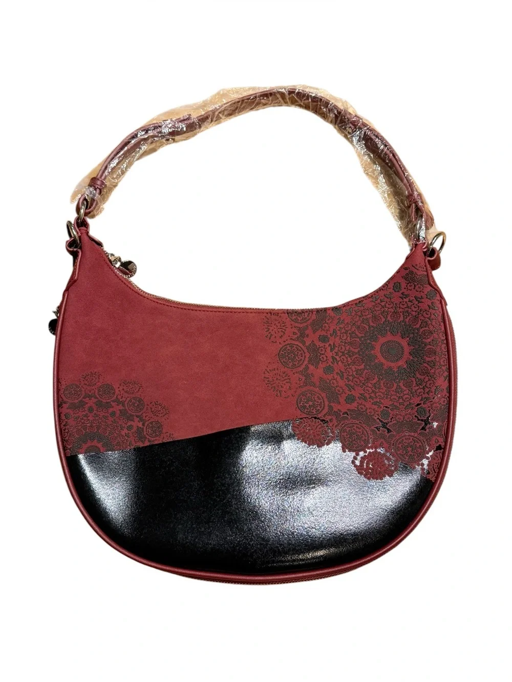 NWT - Desigual Siberia Red Black Expandable Shoulder Crossbody Bag